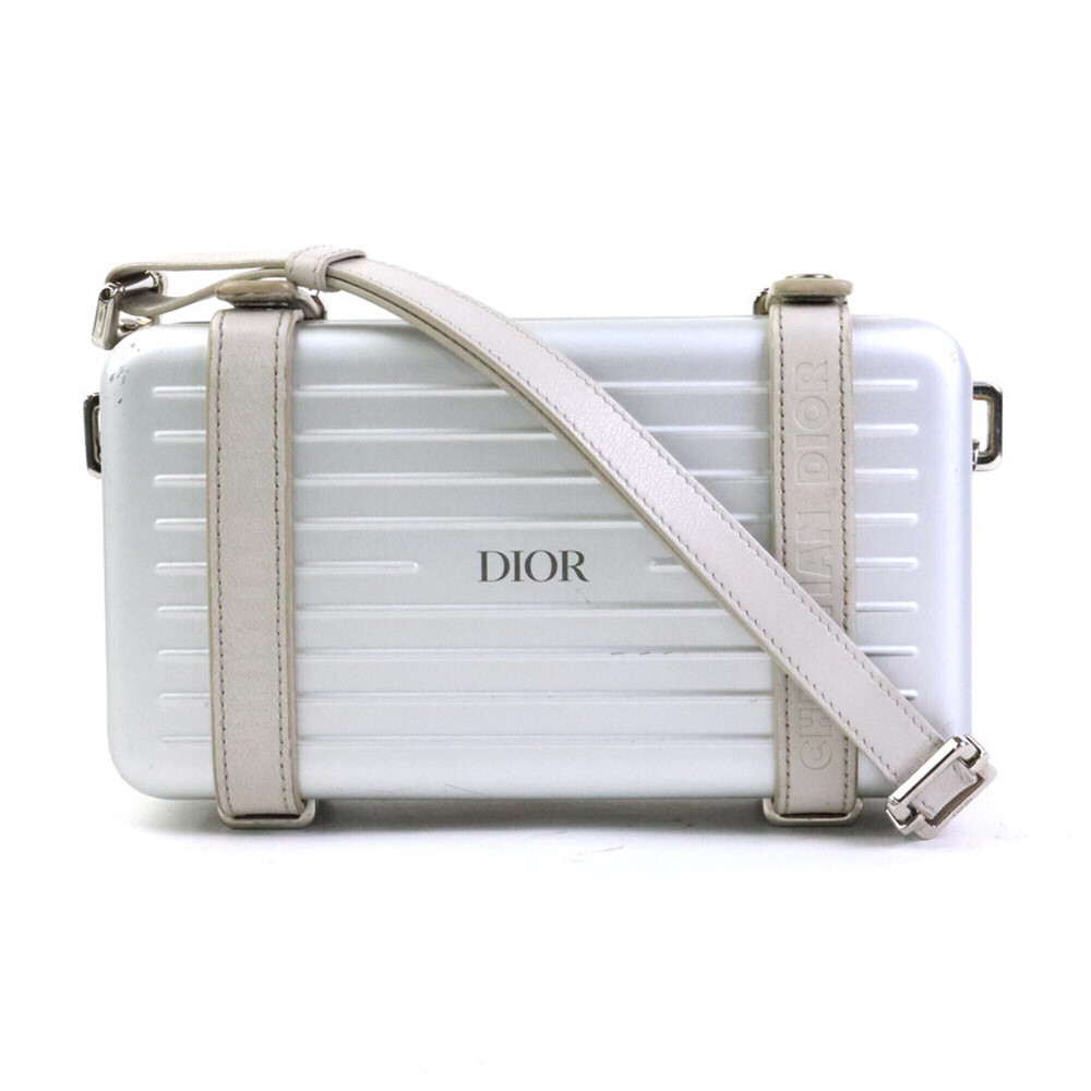 Christian Dior Dior x RIMOWA Crossbody Shoulder Bag, Aluminum Leather, Silver...